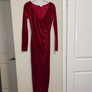 red velvet dress
